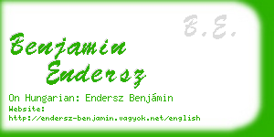 benjamin endersz business card